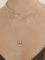 thumb 925 Sterling Silver Bead Geometric Vintage Necklace 0