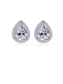 thumb 925 Sterling Silver Cubic Zirconia White Water Drop Trend Stud Earring 0
