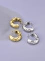 thumb Titanium Steel Rhinestone C Shape Hip Hop Stud Earring 1