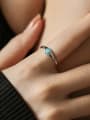 thumb 925 Sterling Silver Cubic Zirconia Geometric Dainty Band Ring 2