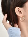 thumb Brass Geometric Minimalist Glossy Large C-Shaped Earrings 1
