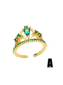 thumb Brass Cubic Zirconia Crown Minimalist Band Ring 1