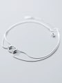 thumb 925 sterling silver simple geometric circle double layer snake bone chain foot Anklet 1