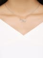 thumb 925 Sterling Silver Cubic Zirconia Number Minimalist Necklace 1