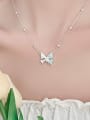 thumb 925 Sterling Silver Rhinestone Butterfly Minimalist Necklace 1