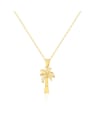 thumb 925 Sterling Silver With Gold Plated Personality Cross Coconut tree  Necklaces 0