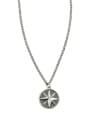 thumb Vintage Sterling Silver With  Simplistic Round Compass Pendant Necklaces 2