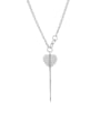 thumb Titanium Steel Heart Dainty Lariat Necklace 0