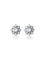 thumb 925 Sterling Silver Cubic Zirconia Flower Classic Stud Earring 0