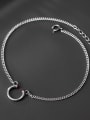 thumb 925 Sterling Silver Vintage Texture Circle Trend Chain Anklet 3