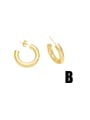 thumb Brass Geometric Minimalist Hoop Earring 3