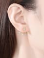 thumb Brass Cubic Zirconia Irregular Dainty Stud Earring 1