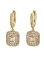 thumb Brass Cubic Zirconia Geometric Luxury Huggie Earring 0