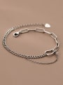 thumb 925 Sterling Silver  Vintage Asymmetric chain  Link Bracelet 2