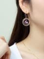 thumb Alloy Crystal Purple Round Trend Drop Earring 1