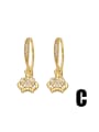 thumb Brass Cubic Zirconia Crown Vintage Huggie Earring 2