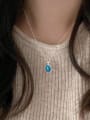 thumb 925 Sterling Silver Turquoise Geometric Minimalist Necklace 1