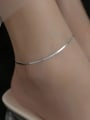 thumb 925 Sterling Silver Minimalist  Snake Bone Chain Anklet 1