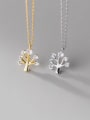 thumb 925 Sterling Silver Cubic Zirconia Tree Minimalist Necklace 0