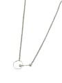thumb Vintage  Sterling Silver With Antique Silver Plated Simplistic Hollow Geometric Necklaces 0