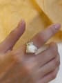 thumb 925 Sterling Silver Opal Heart Vintage Band Ring 1