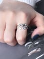 thumb 925 Sterling Silver Smiley Vintage Stackable Ring 1