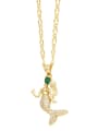 thumb Brass Cubic Zirconia Mermaid Trend Necklace 2