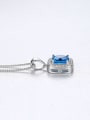 thumb 925 Sterling Silver Cubic Zirconia simple Square Pendant Necklace 4