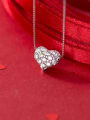 thumb 925 Sterling Silver Cubic Zirconia white Heart Necklace 0