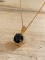 thumb 925 Sterling Silver Obsidian Geometric Vintage Pendant Necklace 0
