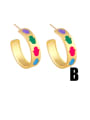 thumb Brass Enamel Rainbow Hip Hop Stud Earring 1