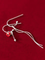 thumb 925 Sterling Silver With Minimalist Heart  SimpleTassel Threader Earrings 0