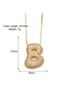 thumb Brass Cubic Zirconia 26 Letter Hip Hop Necklace 4