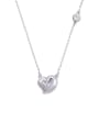 thumb Copper Alloy Cubic Zirconia Heart Dainty Necklace 1