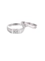 thumb 925 Sterling Silver Cubic Zirconia Geometric Minimalist Couple Ring 0