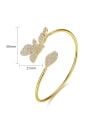 thumb Copper Cubic Zirconia Butterfly Trend Cuff Bangle 3
