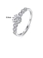 thumb 925 Sterling Silver Cubic Zirconia White Round Dainty Band Ring 3