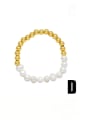 thumb Brass Imitation Pearl Geometric Hip Hop Beaded Bracelet 4