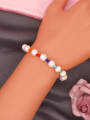 thumb Stainless steel Freshwater Pearl Round Minimalist Stretch Bracelet 1