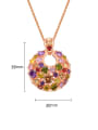 thumb Copper Cubic Zirconia Multi Color Round Luxury Necklace 2