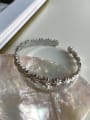 thumb 925 Sterling Silver Smooth Flower Vintage Cuff Bangle 3