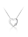 thumb 925 Sterling Silver Rhinestone Fashion simple heart  Necklace 0