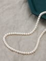 thumb Brass Freshwater Pearl Round Minimalist Necklace 2