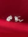 thumb 925 Sterling Silver Cubic Zirconia Water Drop Dainty Stud Earring 2