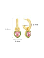 thumb Brass Cubic Zirconia Heart Minimalist Drop Earring 2