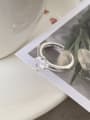thumb 925 Sterling Silver Cubic Zirconia Heart Dainty Band Ring 0