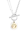 thumb 925 Sterling Silver Smiley Vintage  Round Card Necklace 3