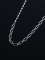thumb 925 Sterling Silver  Hollow Geometric Chain Minimalist Necklace 1