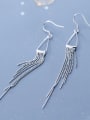 thumb 925 Sterling Silver Vintage Beads tassel hollow triangle  Earring 3
