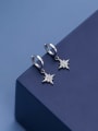 thumb 925 Sterling Silver Cubic Zirconia Star Minimalist Huggie Earring 2